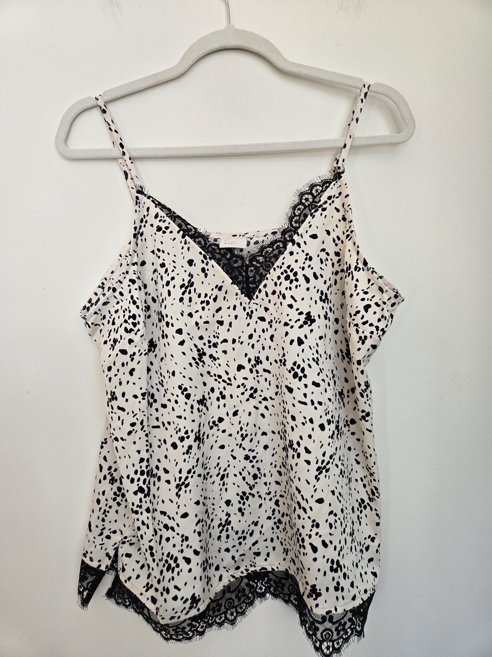 Black Speckle Lace-Trim Cami Top - Women